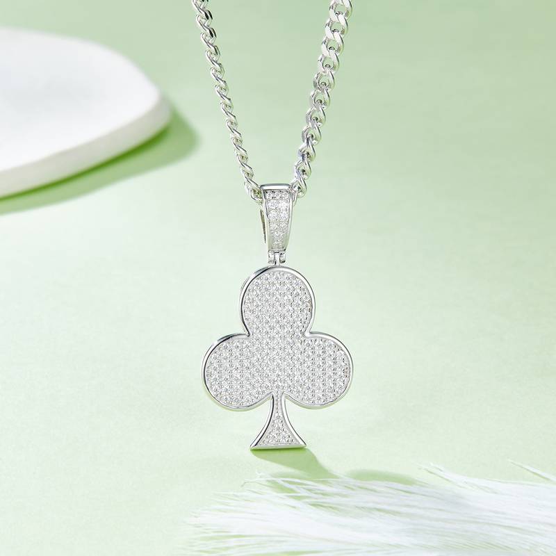 梅花嘻哈NecklaceS925银PendantMoissanite厘石D级0.92ct